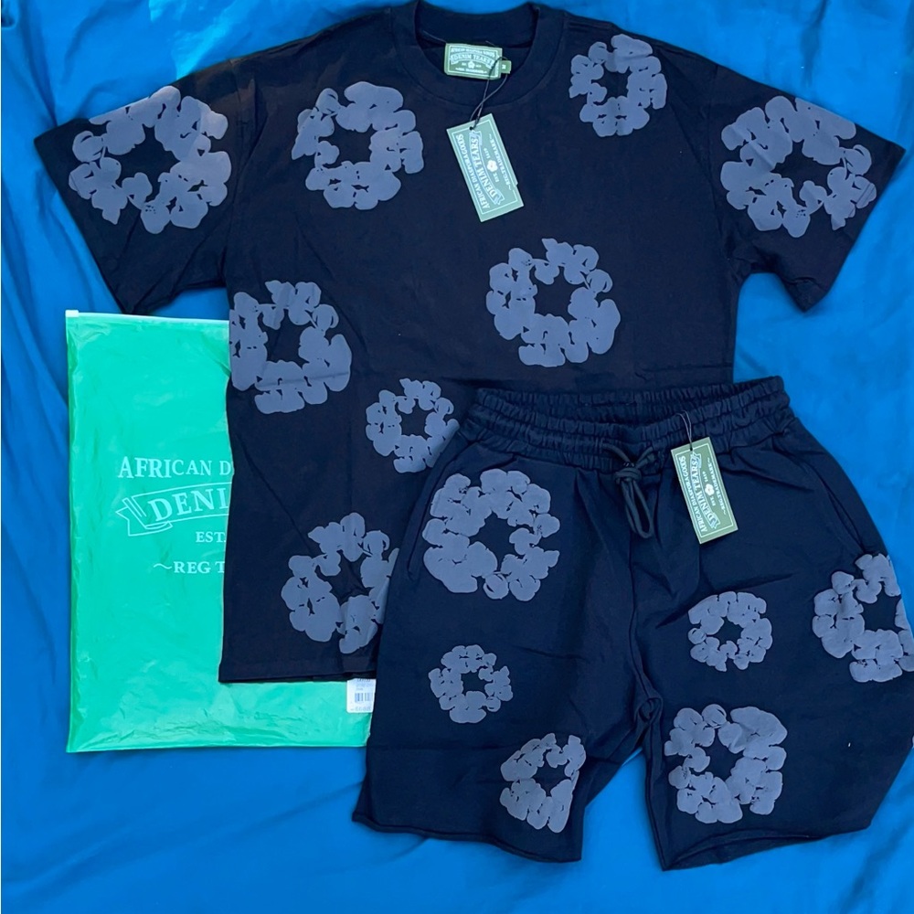 Men's Black Floral Pajama Set